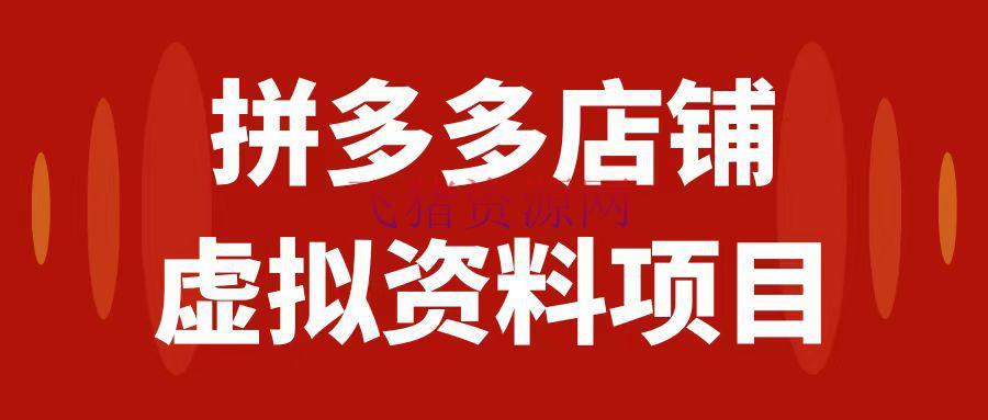 【电商运营】拼多多店肆虚拟项目，教科书式操作玩法，轻松月入1000+ - 拼多多 - 电商运营-飞猪资源网