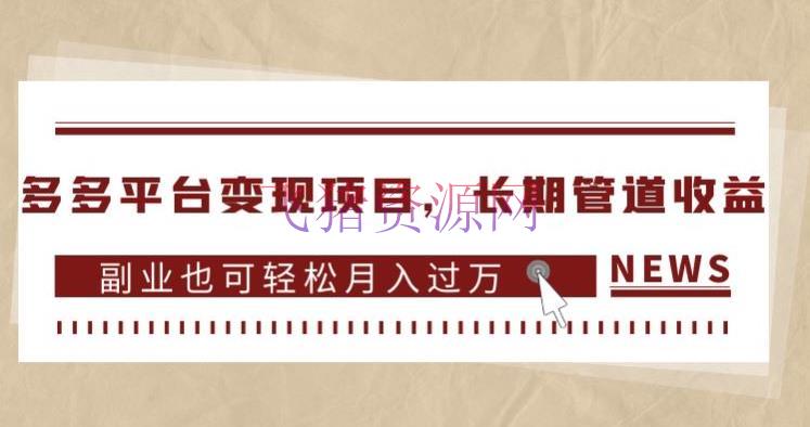 【电商运营】多多渠道变现项目，长时间管道收益，副业也可轻松月入过万 - 拼多多 - 电商运营-飞猪资源网