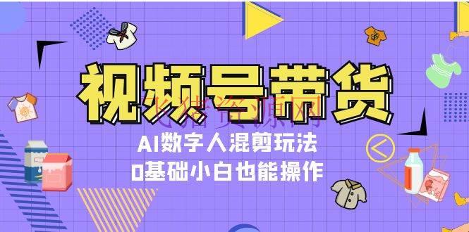 【网赚项目】视频号带货，AI数字人混剪玩法，0根底小白也能操作 - 网赚项目 - AI数字人, 网赚项目, 视频号带货-飞猪资源网