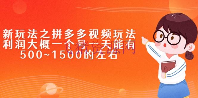 [京东拼多多] 新玩法之拼多多视频玩法，赢利大约一个号一天能有500~1500的左右 - 拼多多 - 电商运营, 短视频带货, 赚钱项目-飞猪资源网
