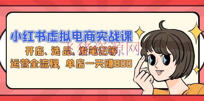 【网赚项目】小红书虚拟电商实战课：开店、选品、发笔记等运营全流程，单店一天赚800 - 网赚项目 - 小红书电商, 网赚项目, 虚拟电商-飞猪资源网