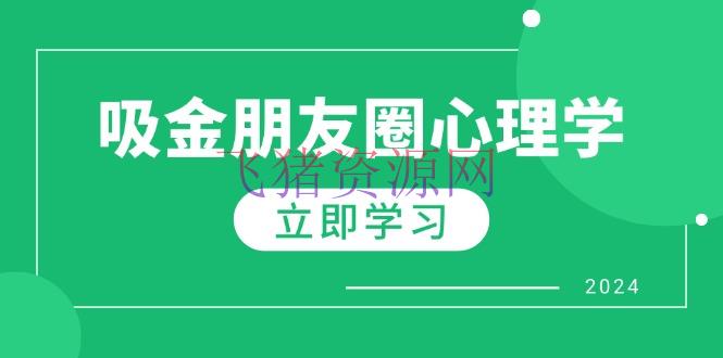 【网赚项目】朋友圈吸金心理学：揭秘心理学原理，添加成绩，打造个人IP与职业威望 - 网赚项目 - 心理学, 网赚项目-飞猪资源网