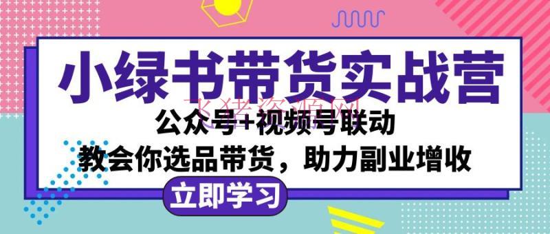 【网赚项目】小绿书AI带货实战营：大众号+视频号联动，教会你选品带货，助力副业增收 - 网赚项目 - Ai带货, 网赚项目-飞猪资源网