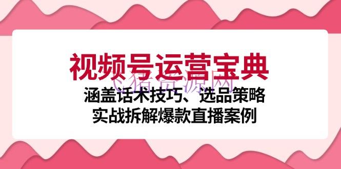 【网赚项目】视频号运营宝典：包括话术技巧、选品战略、实战拆解爆款直播事例 - 网赚项目 飞猪资源网-飞猪资源网