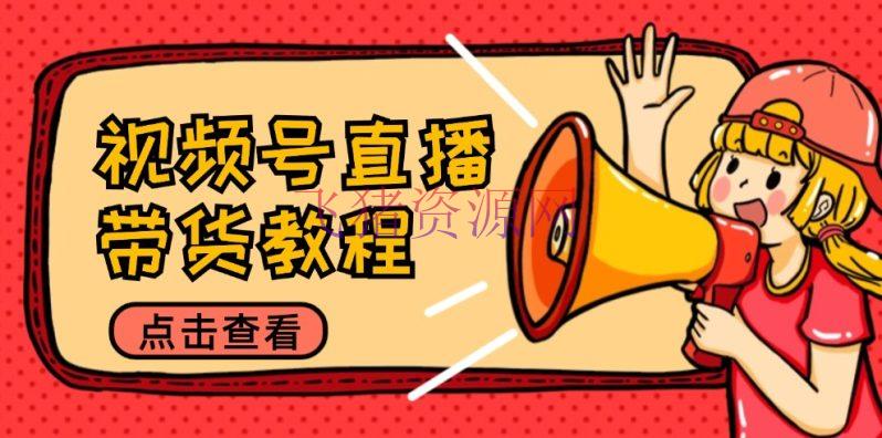 【网赚项目】视频号直播带货教程：选品思路与话术拆解/把握多种带货套路/提高直播作用 - 网赚项目 - 直播带货, 网赚项目, 视频号-飞猪资源网