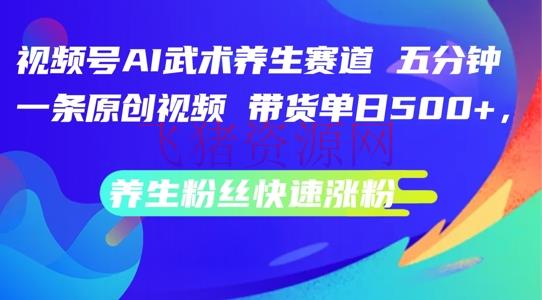 【网赚项目】视频号AI功夫摄生赛道，五分钟一条原创视频，带货单日几张，摄生粉丝快速涨粉【揭秘】 - 网赚项目 - AI, AI变现, 养生赛道, 武术养生, 网赚项目, 视频号-飞猪资源网