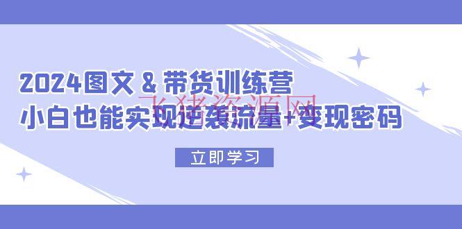 【网赚项目】2024 图文+带货训练营，小白也能完成逆袭流量+变现暗码 - 网赚项目 - 图文带货, 网赚项目-飞猪资源网
