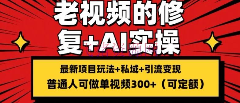 【网赚项目】修正老视频的玩法，搬砖+引流的变现(可耐久)，单条收益300+【揭秘】 - 网赚项目 - 网赚项目-飞猪资源网