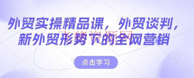 【跨境电商】外贸实操精品课，外贸商洽，新外贸局势下的全网营销 - 跨境电商 - 外贸实操-飞猪资源网