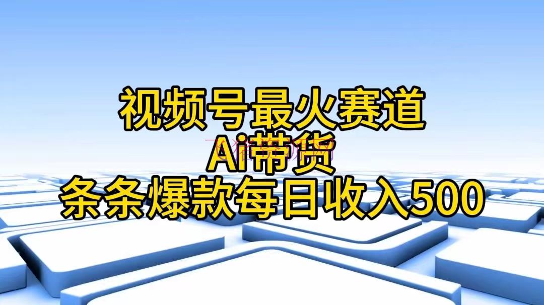 【网赚项目】视频号最火赛道——Ai带货条条爆款每日收入500 - 网赚项目 飞猪资源网-飞猪资源网