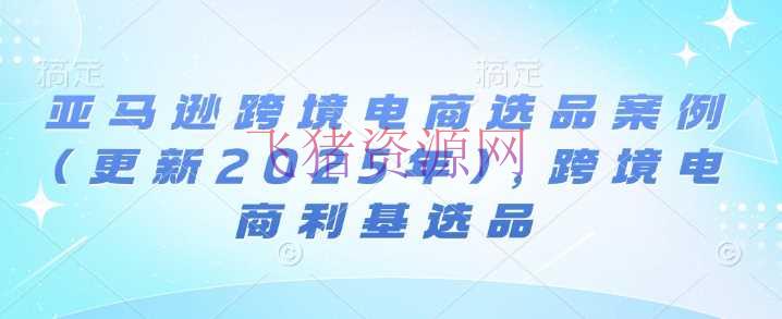 【跨境电商】亚马逊跨境电商选品事例(更新2025年)，跨境电商利基选品 - 跨境电商 - 亚马逊-飞猪资源网