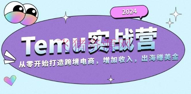 【跨境电商】2024Temu实战营：从零开始打造跨境电商，增加收入，出海赚美金 - 跨境电商 - Temu实战, 拼多多TEMU-飞猪资源网