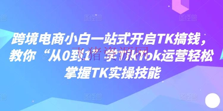 【跨境电商】跨境电商小白一站式敞开TK搞钱，教你“从0到1”学TIKTOK运营轻松把握TK实操技术 - 跨境电商 - TikTok运营-飞猪资源网