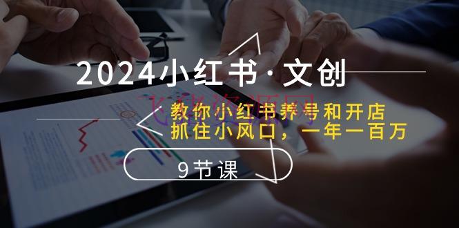 【网赚项目】2024小红书·文创：学会小红书养号和开店、捉住小风口 一年一百万 (9节课) - 网赚项目 飞猪资源网-飞猪资源网