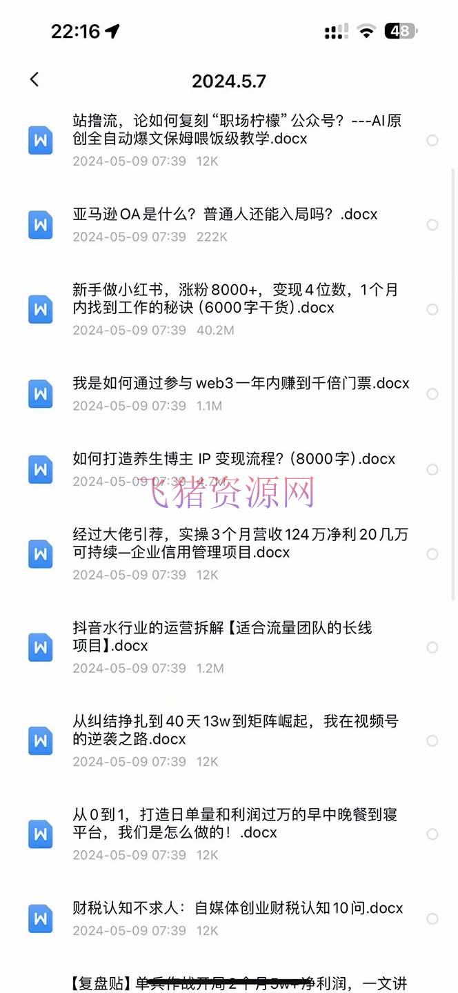 2024生财有术·第八期 互联网创业者聚集地，仿制高手挣钱办法(5月9日更新)