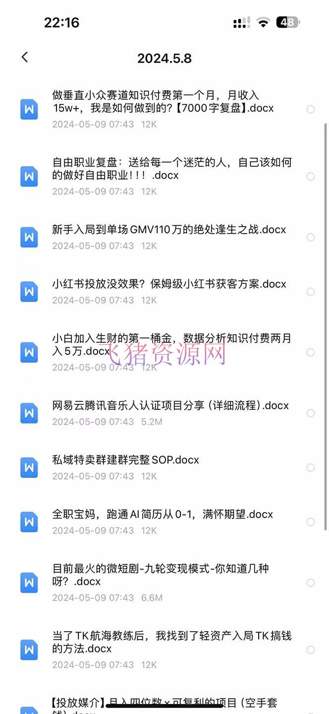 2024生财有术·第八期 互联网创业者聚集地，仿制高手挣钱办法(5月9日更新)