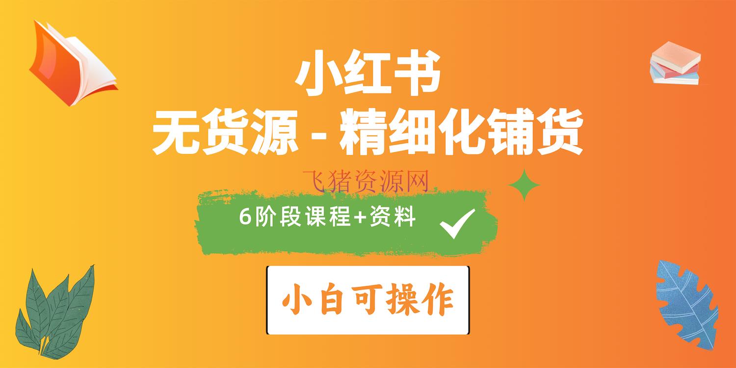 2024年小红书电商实操攻略：实战无货源精细化铺货全解析 - 网赚项目 飞猪资源网-飞猪资源网