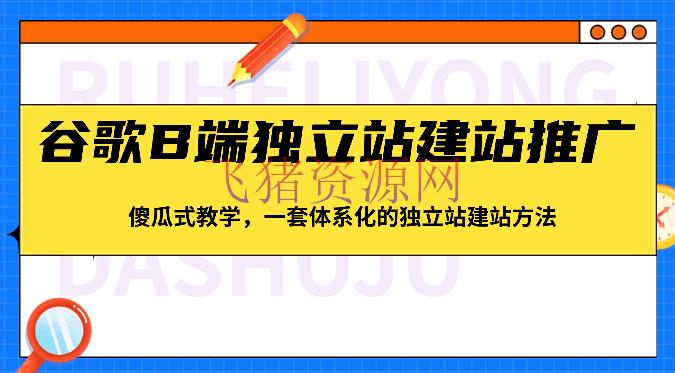 【跨境电商】谷歌B端独立站建站推行，傻瓜式教育，一套体系化的独立站建站办法（83节） - 跨境电商 - 独立站, 谷歌推广, 资源课程下载-飞猪资源网