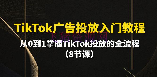 【短视频运营】TikTok广告投进入门教程，从0到1把握TikTok投进的全流程（8节课） - 跨境电商 - tiktok, 广告投放, 短视频运营-飞猪资源网
