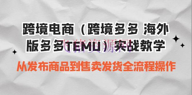 【跨境电商】跨境多多TEMU全套实战教程：从产品发布到发货全流程把握 - 跨境电商 - 多多TEMU-飞猪资源网