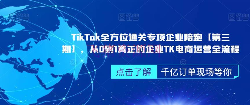 TIKTOK全方位通关专项企业陪跑【第三期】，从0到1真实的企业TK电商运营全流程 - 跨境电商 - tiktok, 电商运营-飞猪资源网