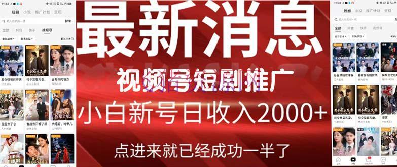 【网赚项目】2024视频号爆爽短剧推行，一键转移，傻瓜式操作，手把手包会，日入2000+ - 网赚项目 - 短剧推广, 网赚项目, 视频号变现, 视频号短剧推广-飞猪资源网