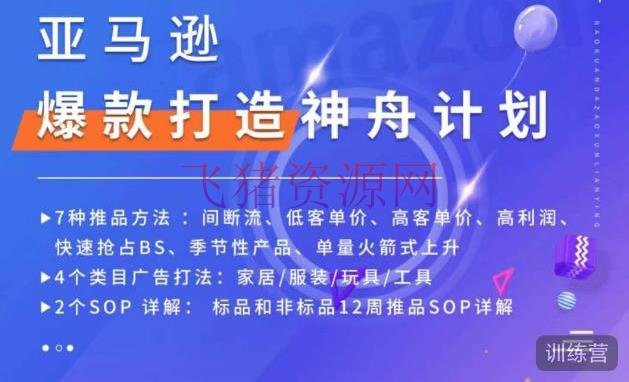 【境外电商】亚马逊爆款打造神舟方案，​7种推品办法，4个类目广告打法，2个SOP详解 - 跨境电商 - 亚马逊教程, 亚马逊电商, 亚马逊运营, 亚马逊选品, 电商运营-飞猪资源网