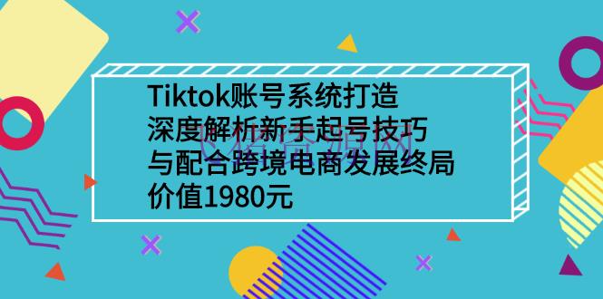[电商运营] Tiktok账号体系打造，深度解析新手起号技巧与跨境电商开展结局价值1980元 - 跨境电商 - TikTok运营, 电商运营, 短视频-飞猪资源网