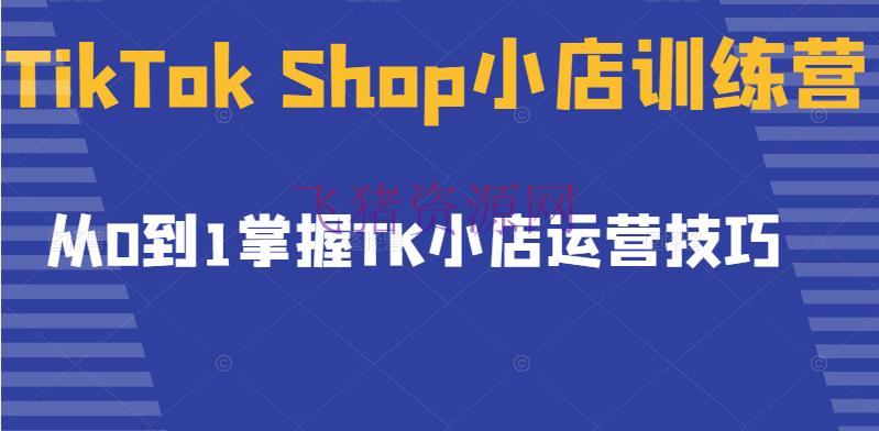 [跨境电商] TikTok Shop小店训练营，从0到1把握TK小店运营技巧，敞开2022年海外小店带货 - 跨境电商 - TikTok运营, 直播带货, 短视频-飞猪资源网