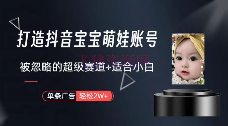 【抖音变现】弯道超车：打造抖音宝宝账号，一条广告2W，大部分人疏忽的超级赛道（教程+资料+软件） - 网赚项目 - 抖音变现, 抖音快手, 短视频运营, 网赚项目-飞猪资源网