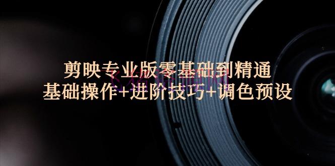 【编排课程】剪映专业版零根底到通晓：根底操作+进阶技巧+调色预设 - 资源课程下载 - 剪映专业版, 剪辑课程-飞猪资源网