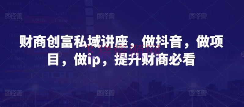 财商逆袭之路：抖音IP打造与项目实战全攻略 - 资源课程下载 - 抖音快手-飞猪资源网