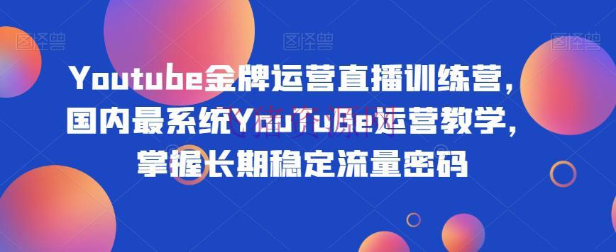 【网赚项目】YOUTUBE金牌运营直播训练营，打造自己的长时间安稳流量之路 - 网赚项目 - youtube, YouTube运营, 网赚项目-飞猪资源网