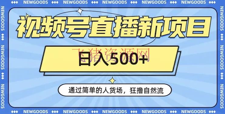 【短视频运营】视频号直播新项目，经过简略的人货场，狂撸天然流，日入500 【260G材料】-飞猪资源网