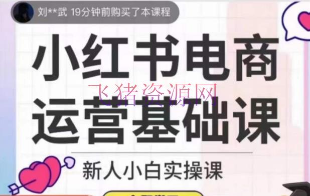 【电商运营】从零开始成为小红书电商达人，把握高效运营技巧【实操课】 - 网赚项目 - 小红书电商, 小红书运营, 电商运营-飞猪资源网