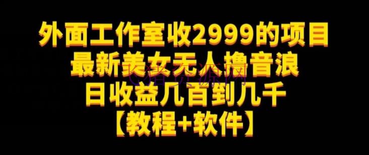 【网赚项目】外面工作室收2999的项目最新美人无人撸音浪日收益几百到几千【教程+软件】（仅揭秘） - 网赚项目 - 无人直播, 网赚项目, 项目揭秘-飞猪资源网