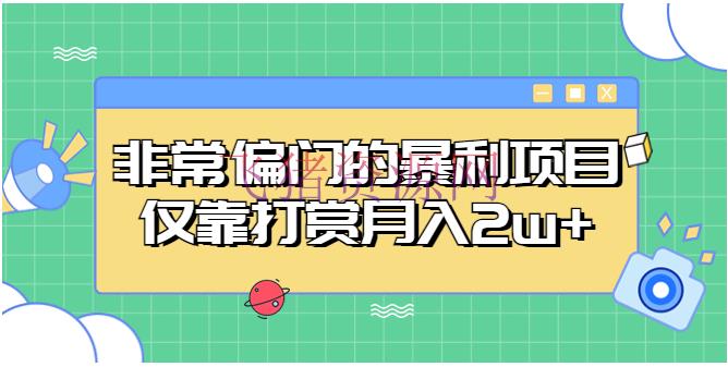 【网赚项目】十分偏门的暴利项目，仅靠打赏月入2w+ - 网赚项目 飞猪资源网-飞猪资源网