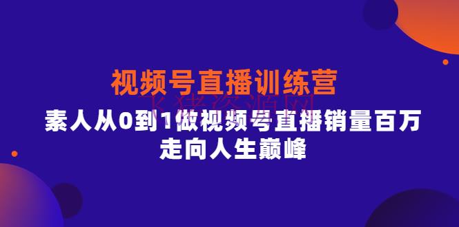 举动派·视频号直播训练营，素人从0到1做视频号直播销量百万，走向人生巅峰 - 网赚项目 - 引流变现, 微信视频号, 短视频运营, 视频号直播, 视频号运营-飞猪资源网