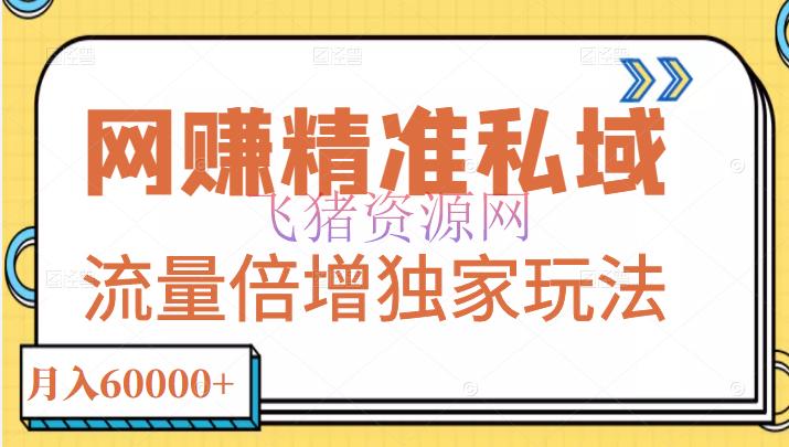 [网赚项目] 网赚精准私域月入60000+项目,流量倍增独家玩法 - 网赚项目 - 引流变现, 网赚项目, 赚钱项目-飞猪资源网