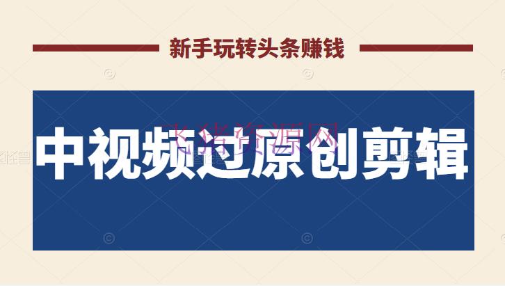 【自媒体运营】2022最新中视频过原创编排搬砖项目，当天操作当天收效，新手轻松玩转头条挣钱 - 网赚项目 - 中视频, 今日头条, 网赚项目, 自媒体, 自媒体运营, 视频剪辑-飞猪资源网