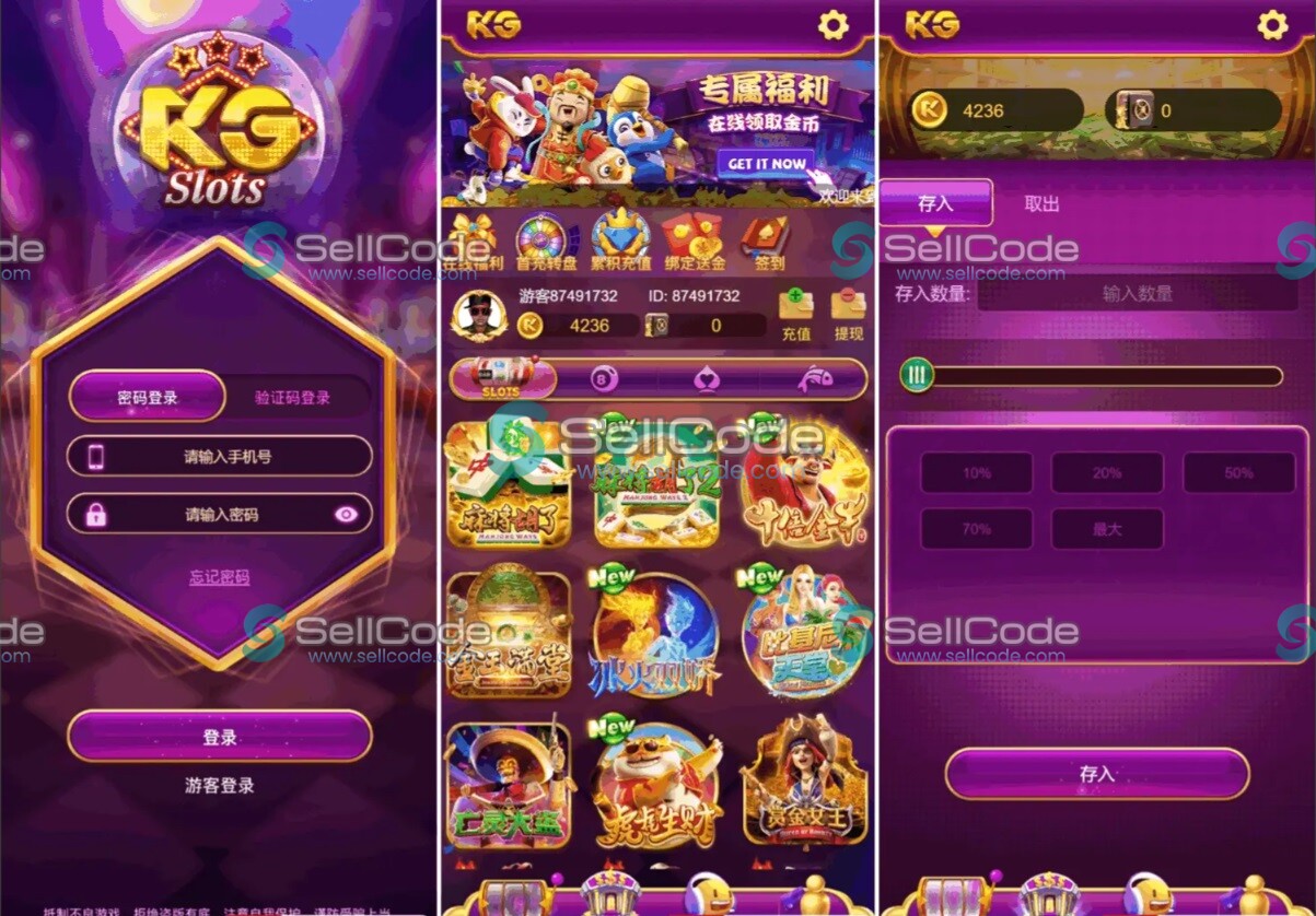 KG电子游戏平台源码合集 - 含PG捕鱼棋牌游戏系统含老虎机、捕鱼、棋牌等完整自研游戏系统-飞猪资源网