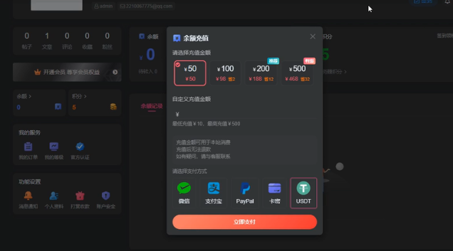 彩虹易支付Epay插件+子比主题USDT支付收款插件