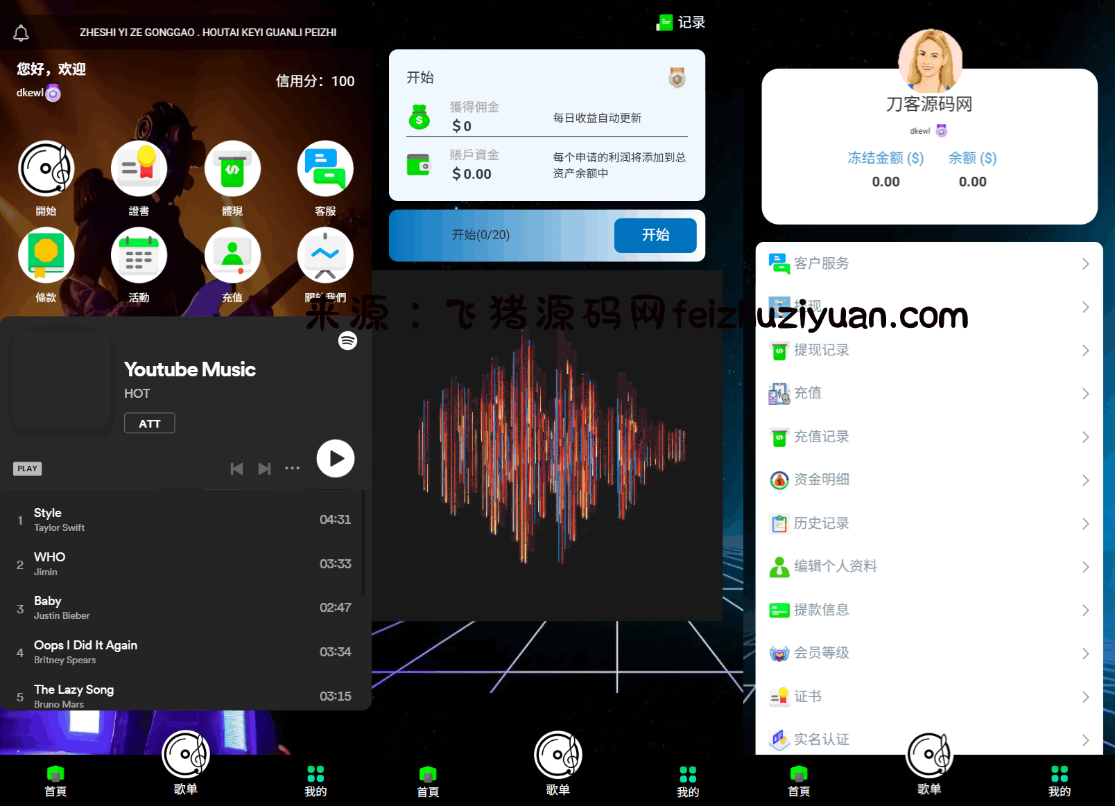 海外多语言音乐刷单抢单源码/连单卡单/叠加组规则/打针/前端html/后端PHP-飞猪源码网
