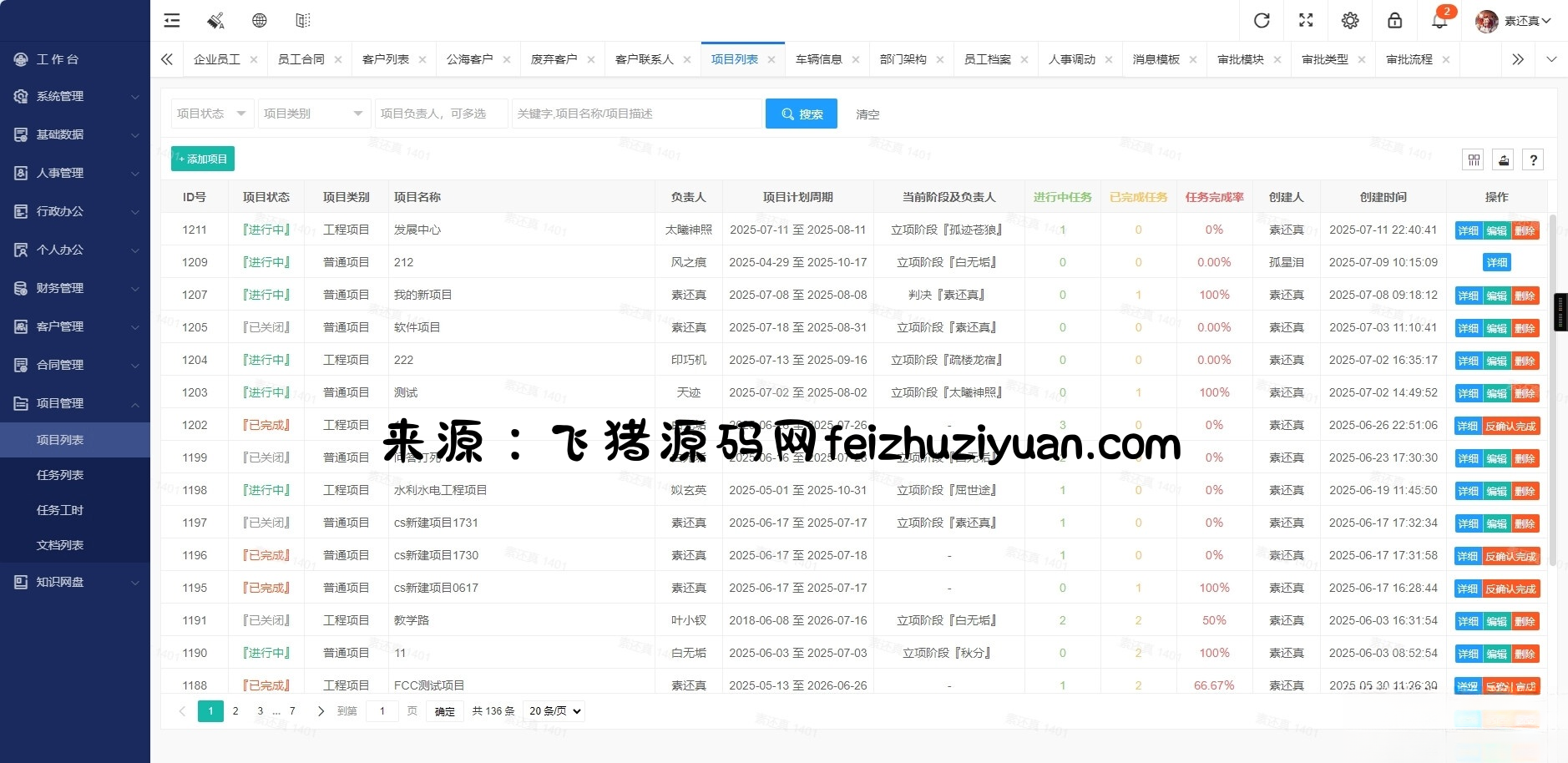 开源OA办公系统+管理系统v5.8 适用于PC端+手机端 - 网站源码 - 飞猪源码网-飞猪源码网