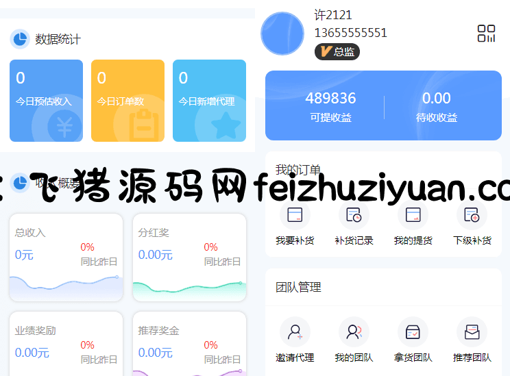 微商代理商补货商城系统源码 - 网站源码 - 飞猪源码网-飞猪源码网