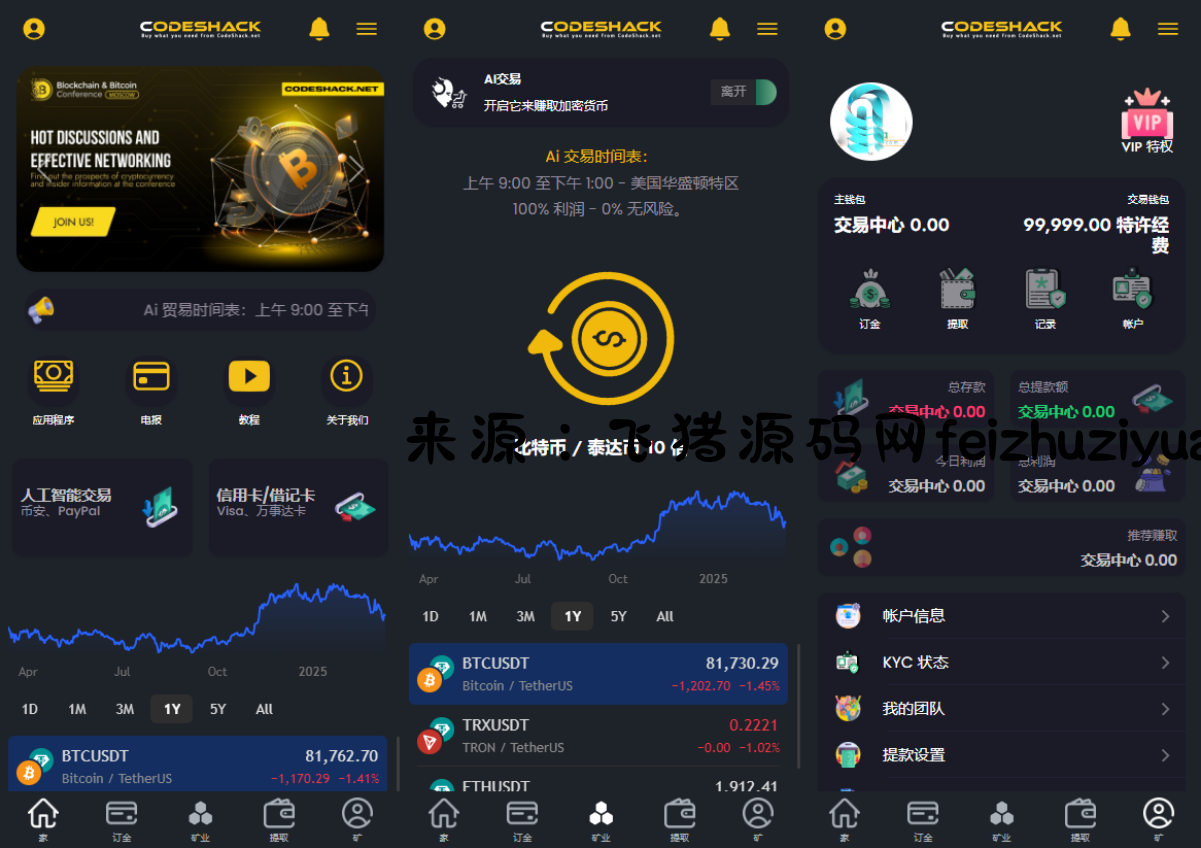AI量化投资源码 海外版区块链理财交易所源码 ai交易源码 - 网站源码 - 飞猪源码网-飞猪源码网