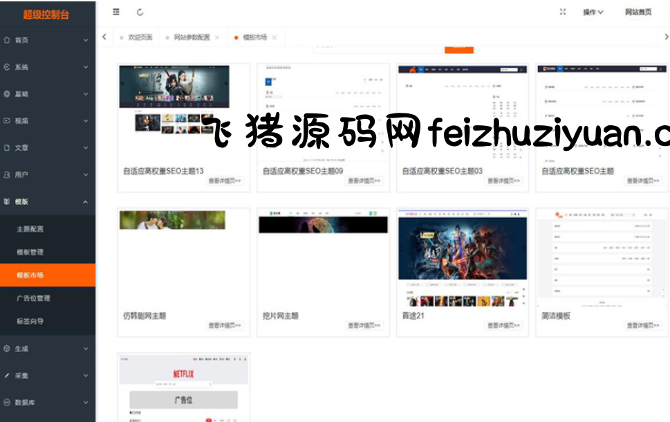 最新Pro版视频影视系统 电影管理系统源码 电影院播放系统含9套模板 - 网站源码 - 飞猪源码网-飞猪源码网