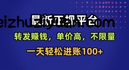 最新正规平台，转发賺钱，单价高，不限量，一天轻松进账100+【揭秘】 - 网赚项目 - 飞猪源码网-飞猪源码网