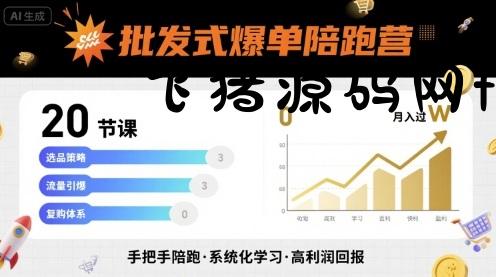 批发式爆单陪跑营，20节课带你实现批发式爆单，带你经松月入过W - 网赚项目 - 飞猪源码网-飞猪源码网