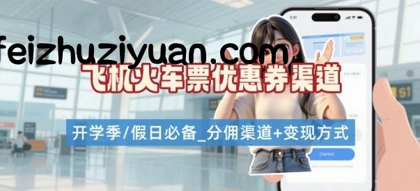 学生党必看！机票火车票优惠券申请渠道 + 项目打法，开学季节日速存 - 网赚项目 - 飞猪源码网-飞猪源码网